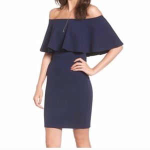 NWT Soprano Navy Blue Ruffle Mini Dress
